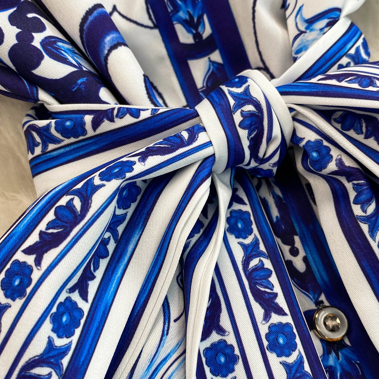 Spring Retro Blue White Red Dolce Dress