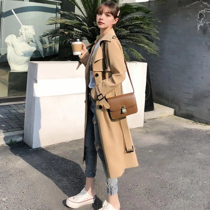 Trench Coat High Street fashion Double Breasted Long