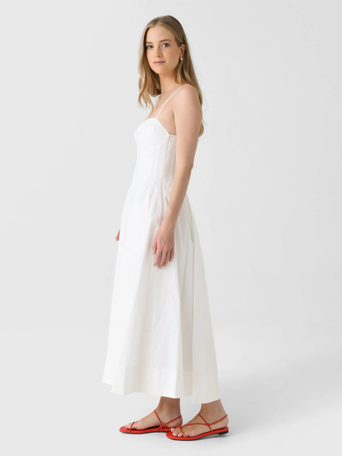 Ele High Waist White Dr JS Beautiful Beach Vaion Gown with Soft Light Filter Built-in Cotton Blend Svel X Ver... - Shellss