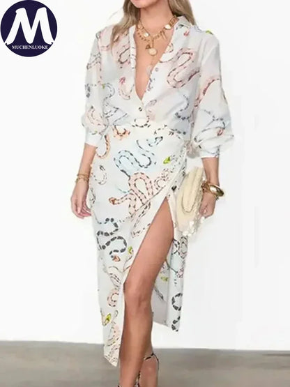 V Neck Shirt & Skirt set