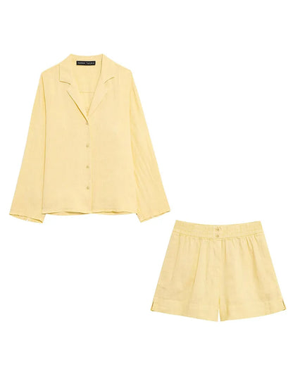 Yellow Summer shorts co ord set