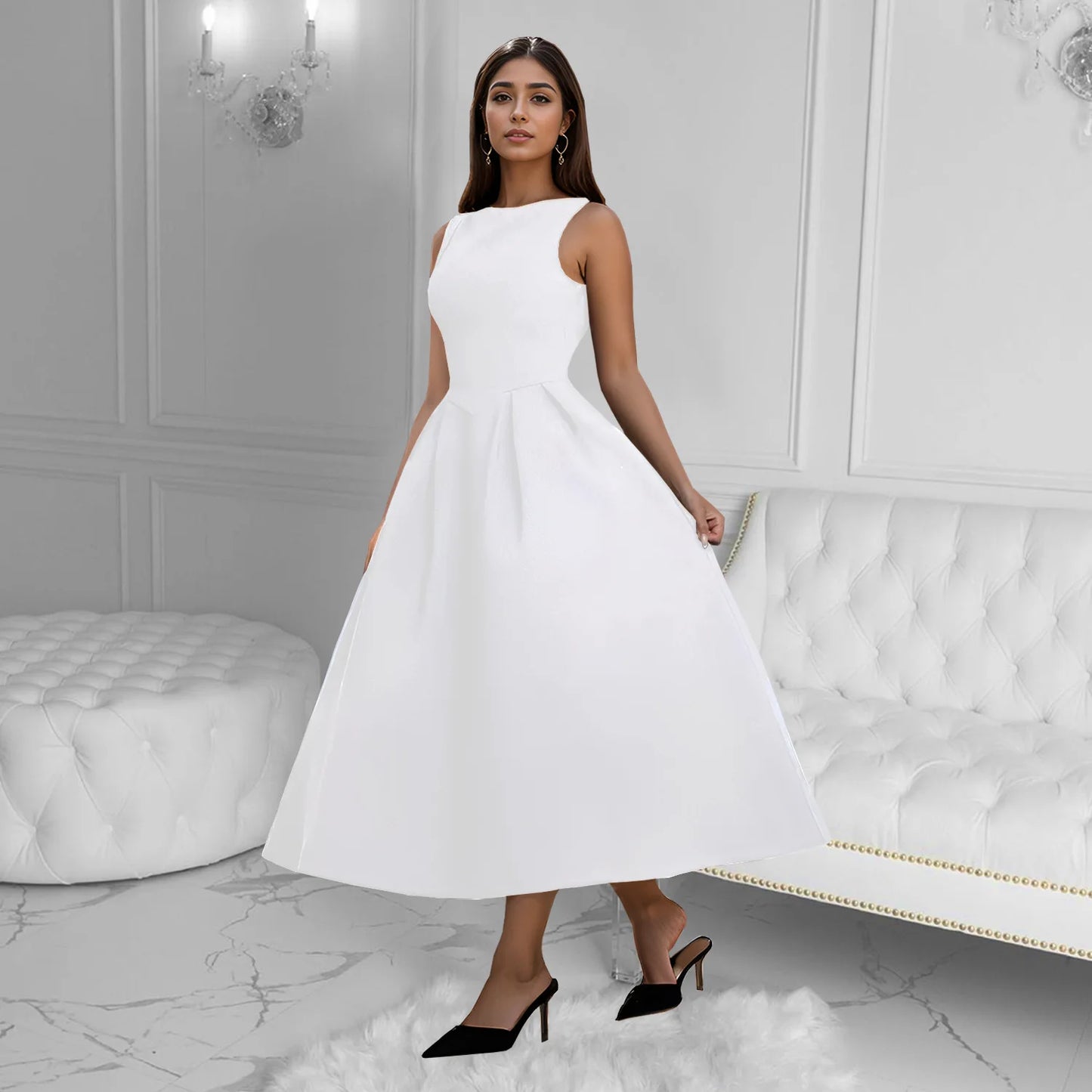 Elegant Luxury Formal Cotton Dress