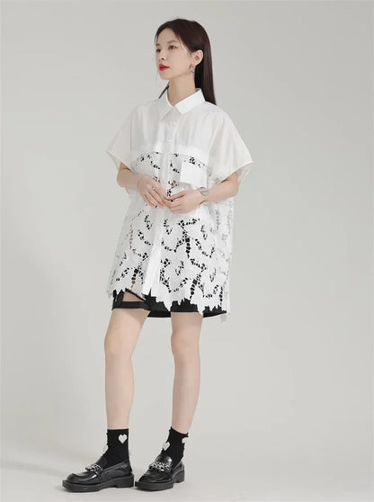 Lace Embroidery Shirt