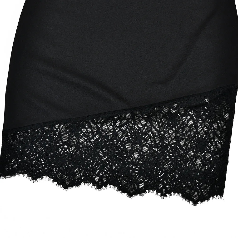 Lace Collar Queen Black Dress - Shellss