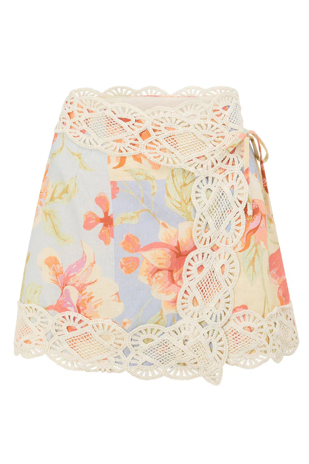 VACAY 2026 Women's Floral Lace Shirt Short Skirt Set Casual Three-Piece Suit European Style Three-Quarter Sleeve Plant Floral... - Shellss