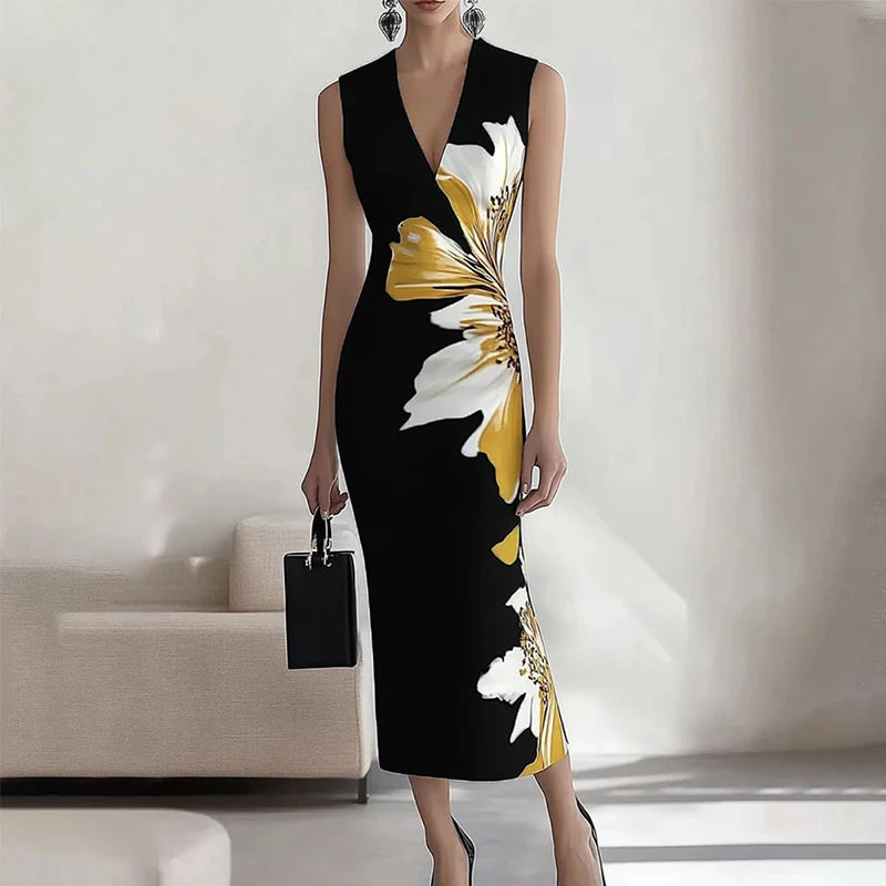 Wrap Flower Print Dress