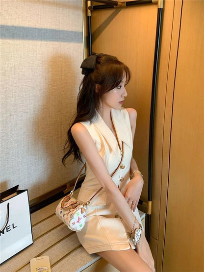 Elegant Button Mini Dress