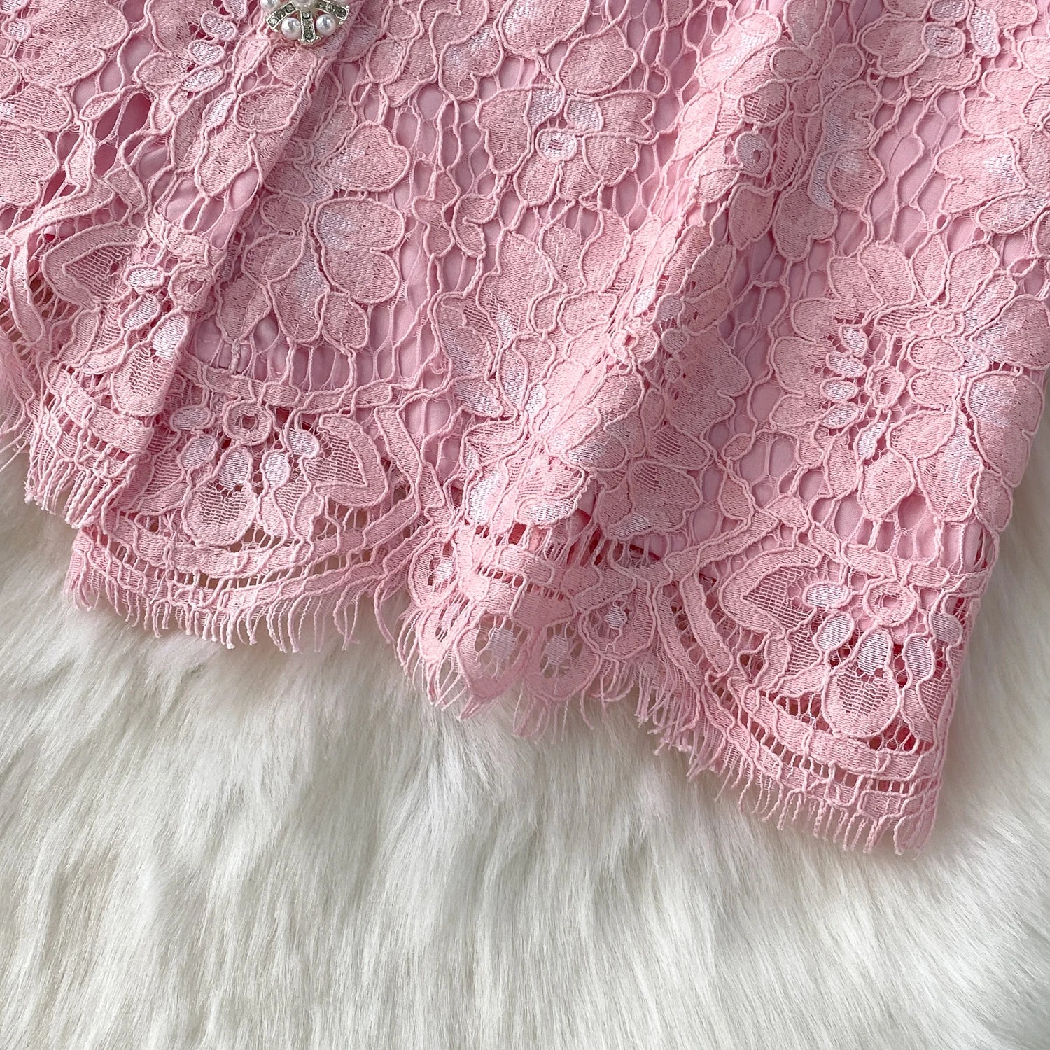 Selfportrait Buttons Diamonds Lace Dress