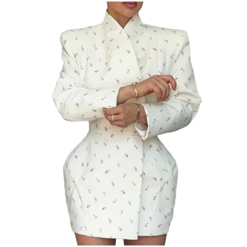 White Waist Cinching Floral dress - Shellss