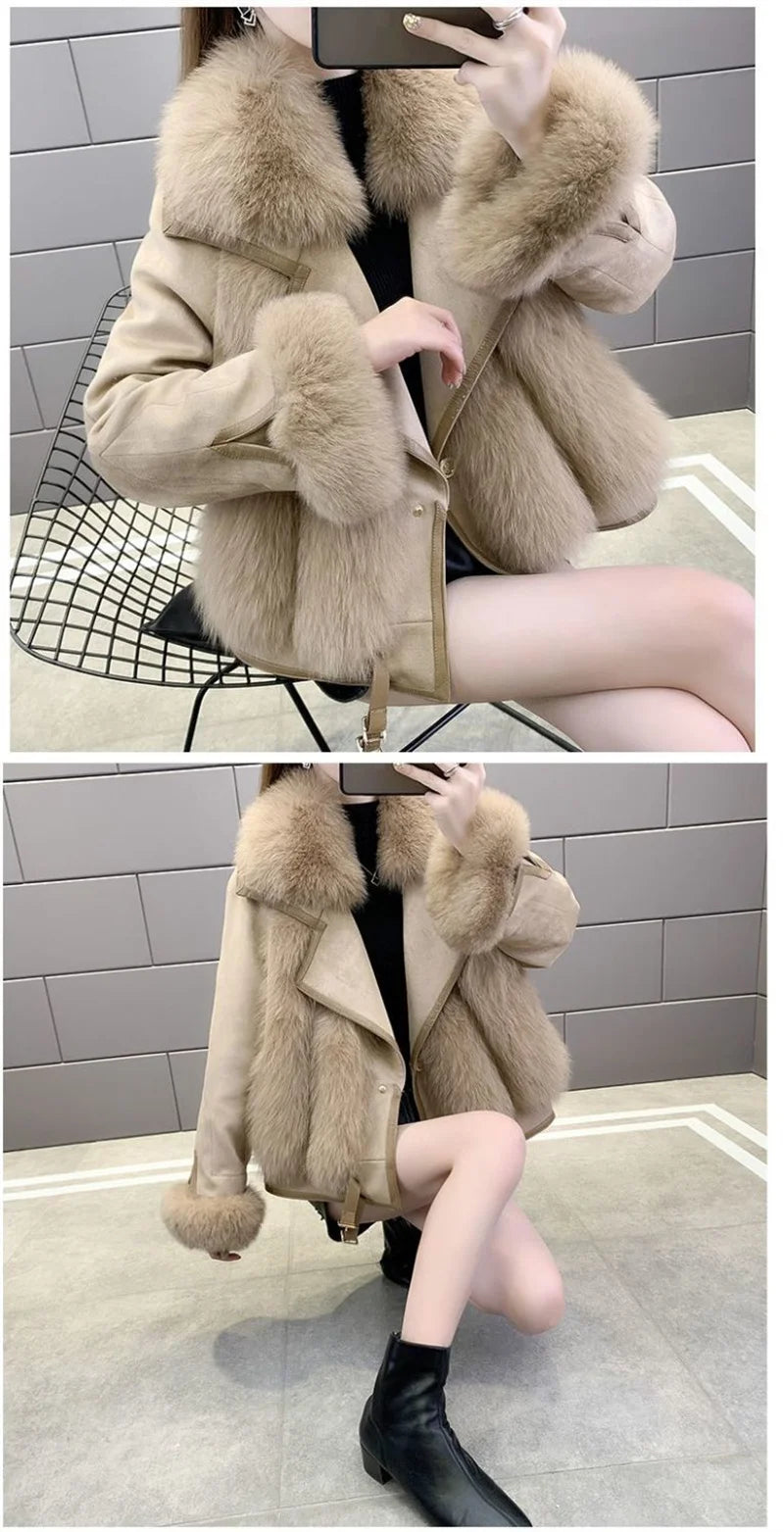 Women's Short Faux Coat Autumn Winter Imitation