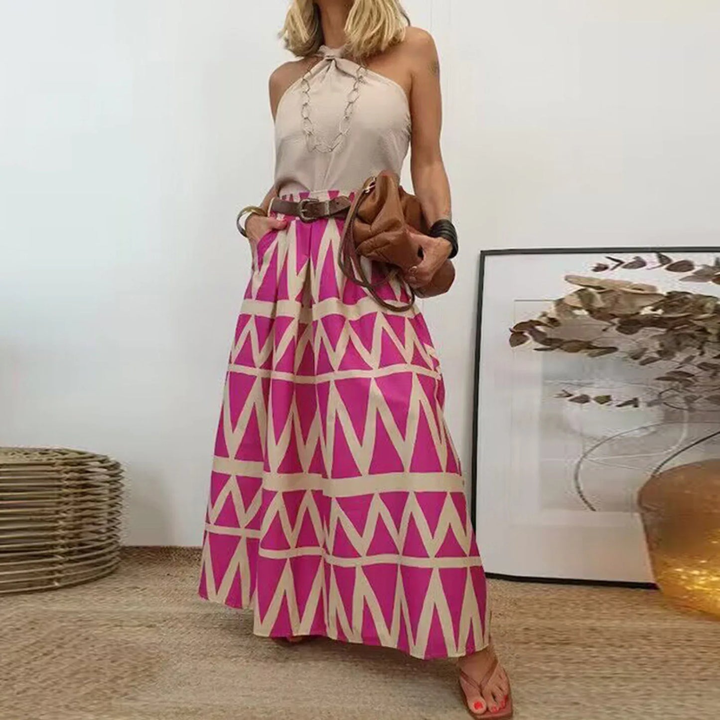 Brunch Day Geometric Wide leg