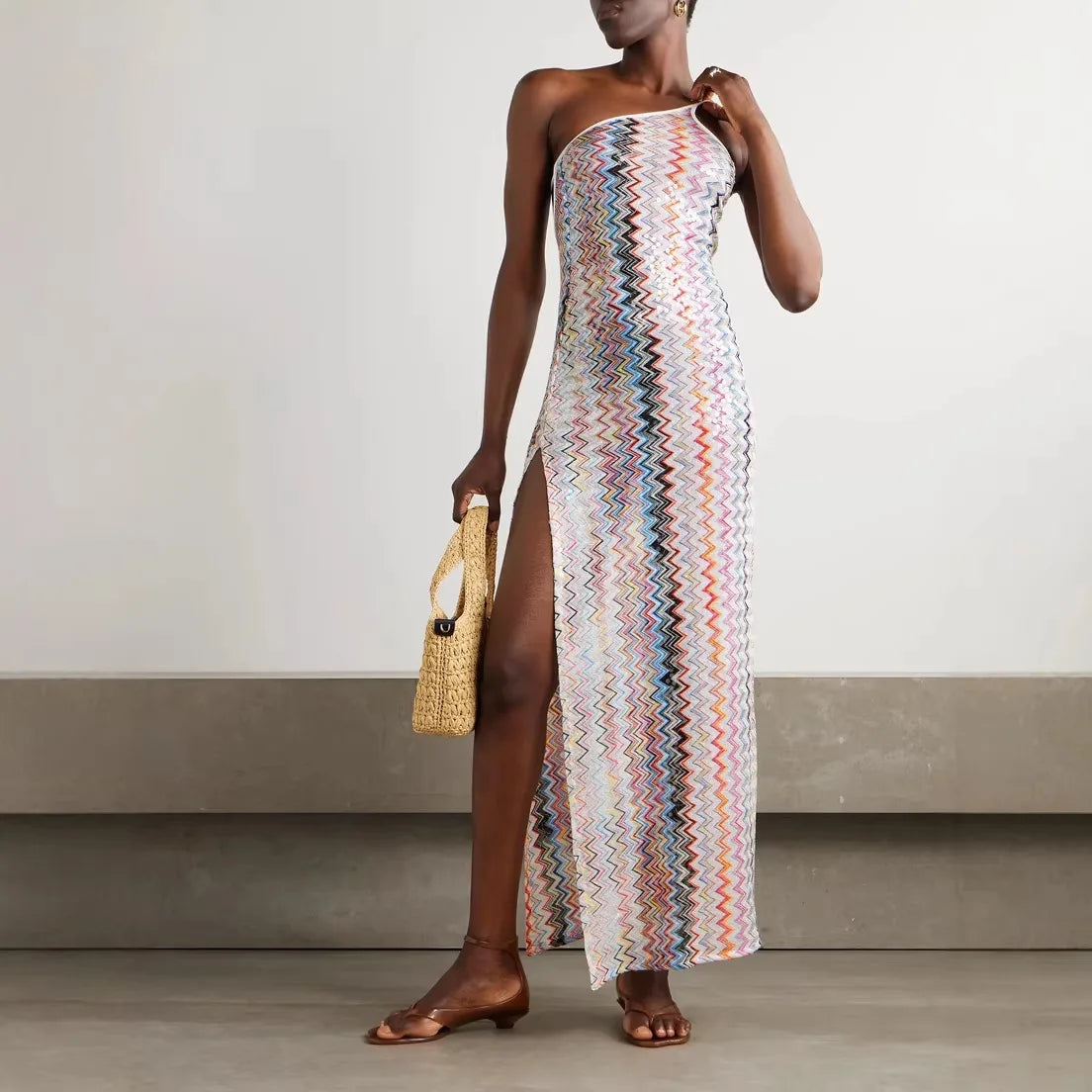 Missoni Wavy Stripes Slim Long Dresses