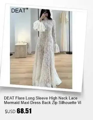 DEAT Women Halter Bow Tweed Mini Dress Color Block Neck Trim Loose Straight Cut Sleeveless Elegant Cocktail Birthday Daily