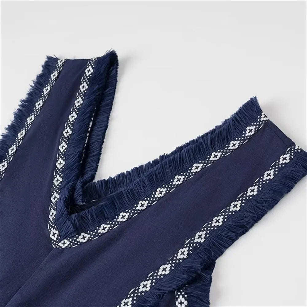 Navy blue Tassel Dress