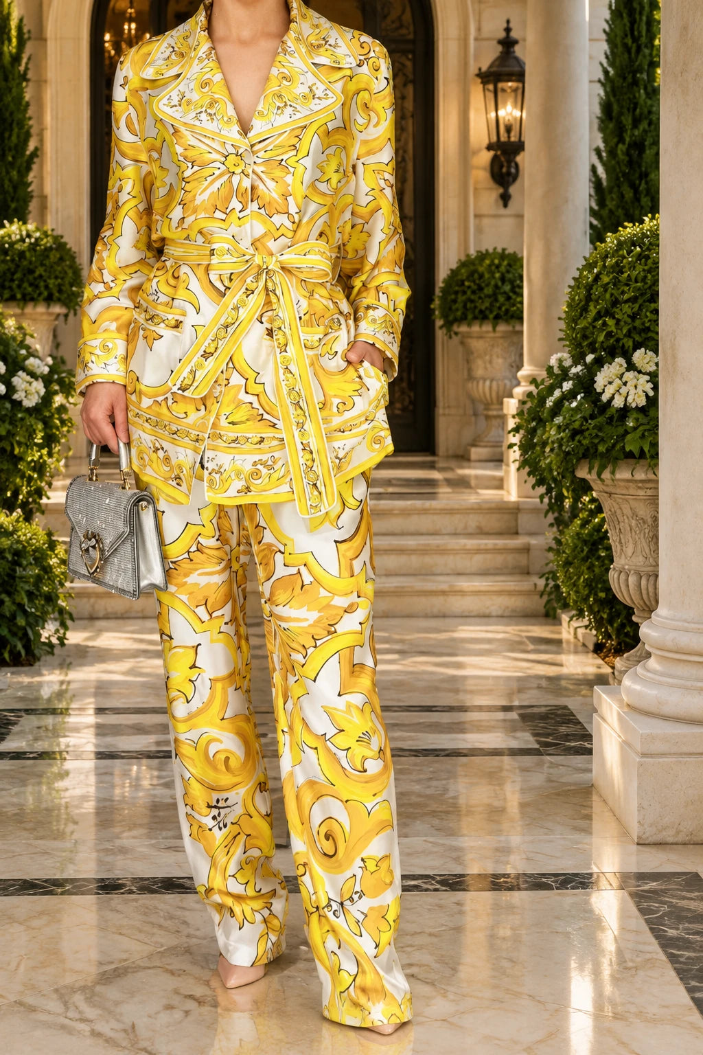 New spring and summer geometric printing lapel - Shellss