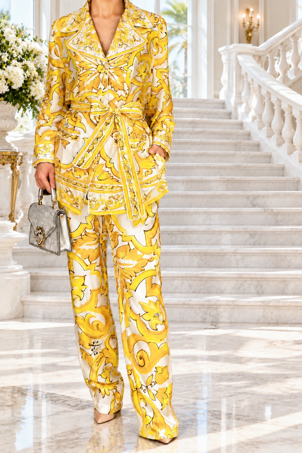 New spring and summer geometric printing lapel - Shellss