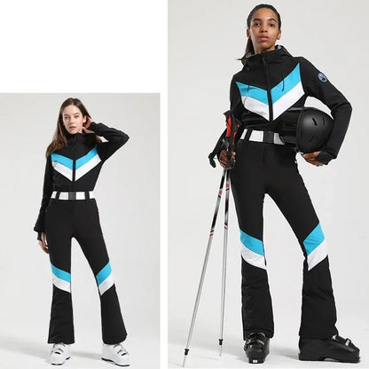 Winter Overalls Women Slim Fitting Ski Suit One-Piece Jumpsuits Wind Proof