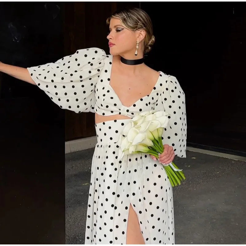Polka Dot Top Skirt set