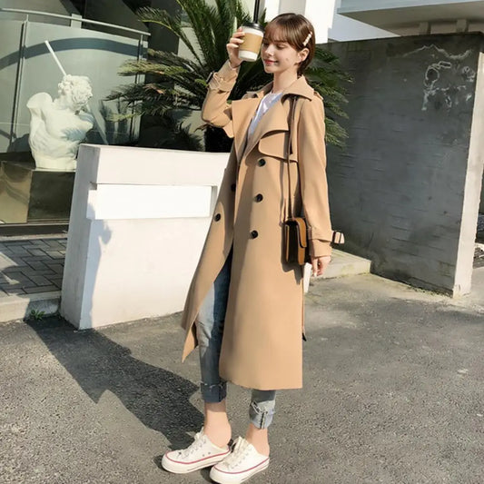 Trench Coat High Street fashion Double Breasted Long