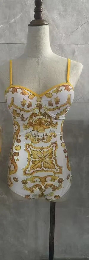 2025 Beach resort swimsuit Dolce Yellow