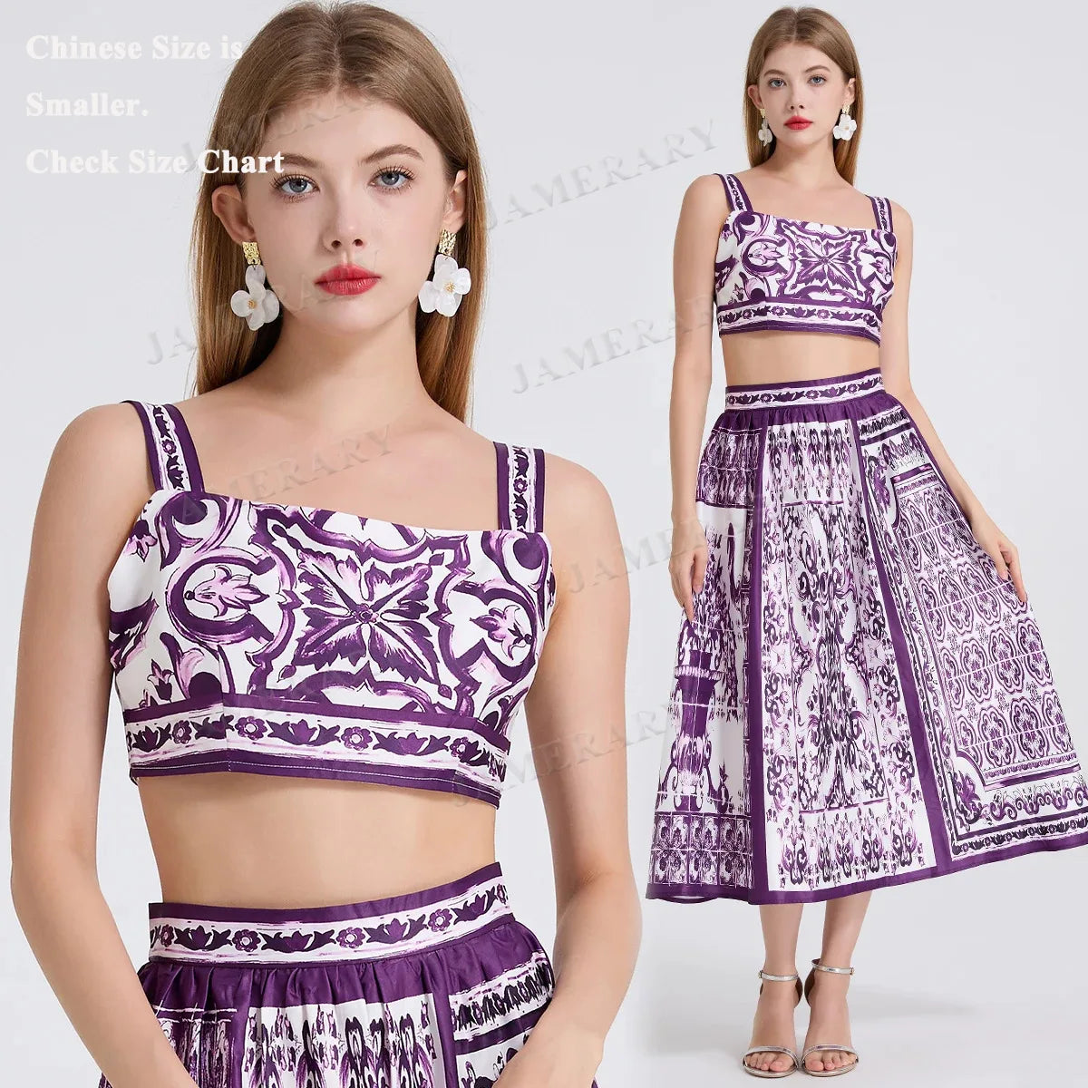 Latest purple dolce Skirt Set
