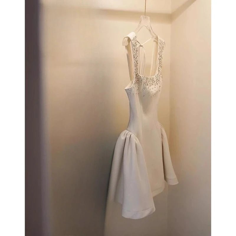 New Party Backless Bandage Dress for Women Fashion Summer Sling Robe Femme 2026 Vestidos De Mujer A-line Tunic Diamond Dresses
