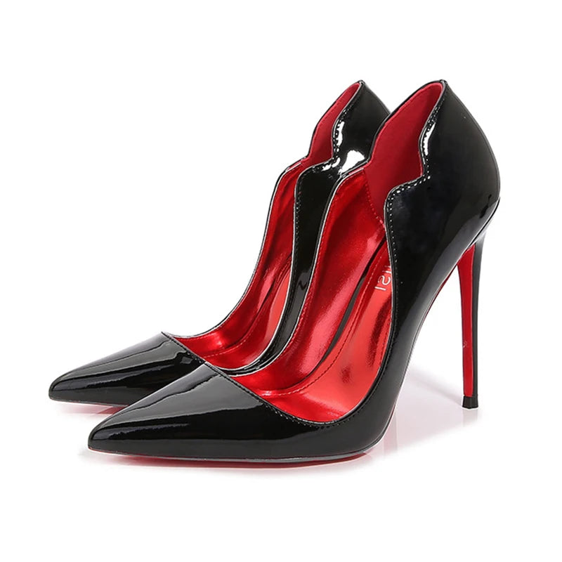 Pumps Stilettos Glossy Patent Side Heels Pumps