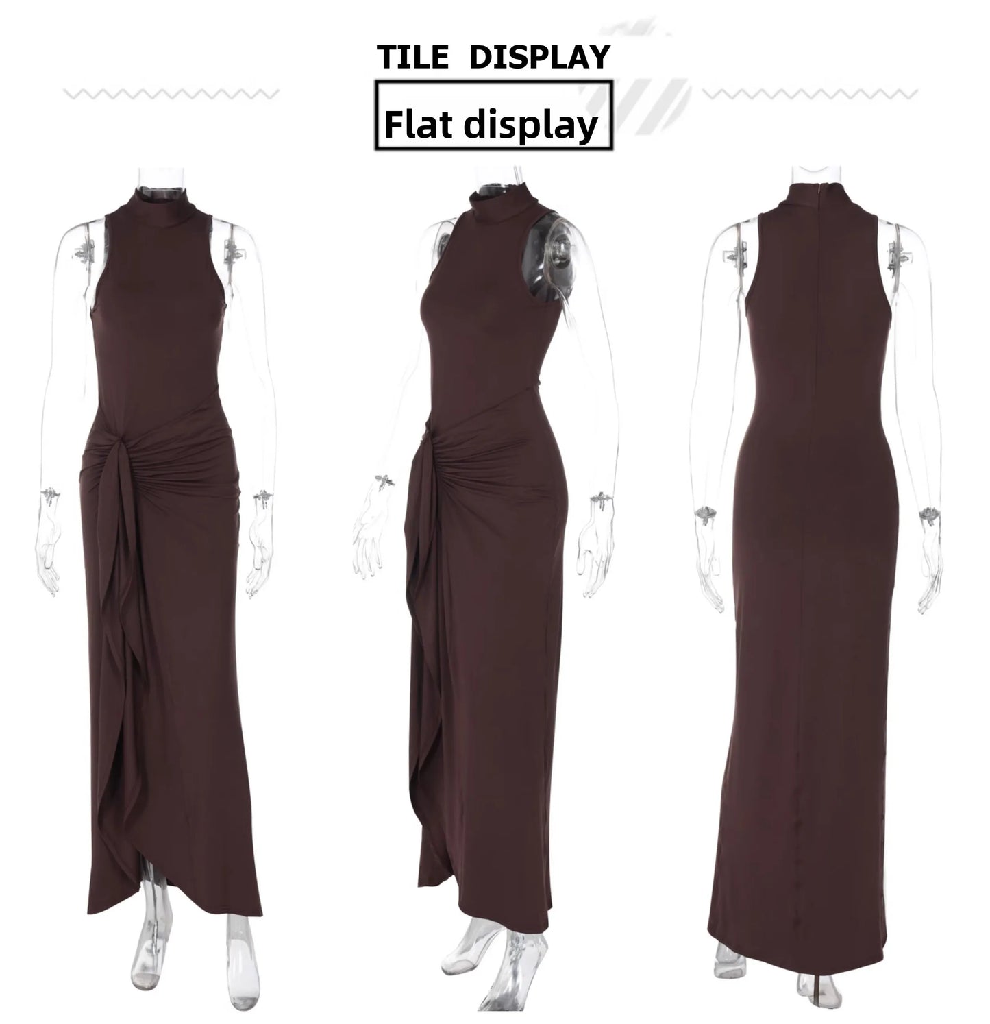 Trendy Brown Bodycon party dress