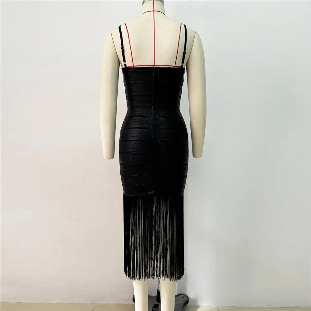 Bandage Tassel fringe Dress
