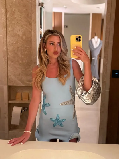 1 Starfish Sequins embroidered Mini Dresses