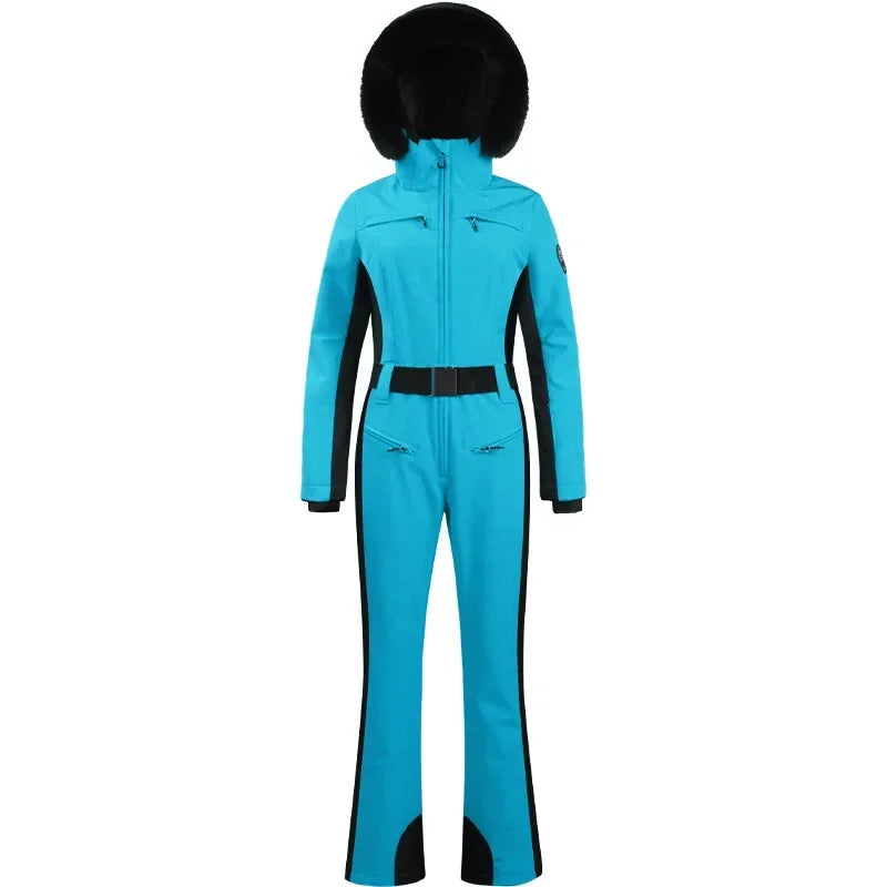 New Winter One-Piece Skiing Suit Thickened Slim Fitting Overalls Thermal Snowboard Jacket Jumpsuit Wind Proof Waterproof Ski Set