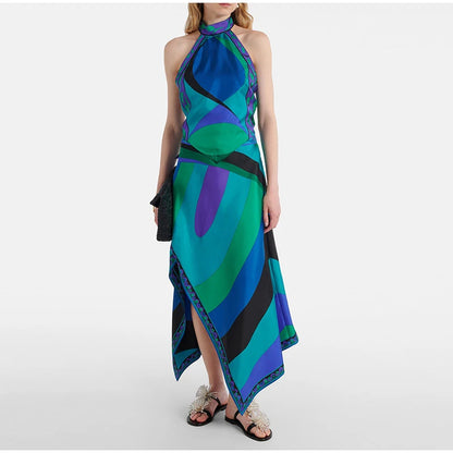 Printed Halter Top Skirt Set- Pucci Vibes