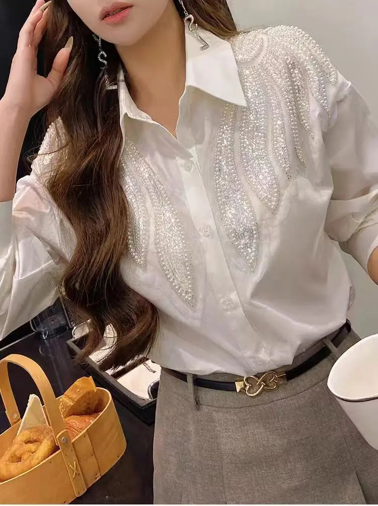TheRoyals Collection- Sequined White shirt