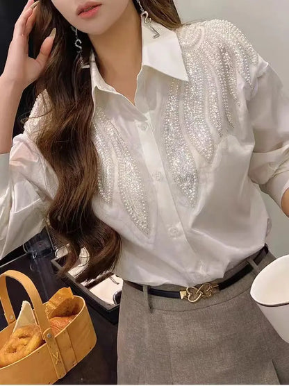 TheRoyals Collection- Sequined White shirt