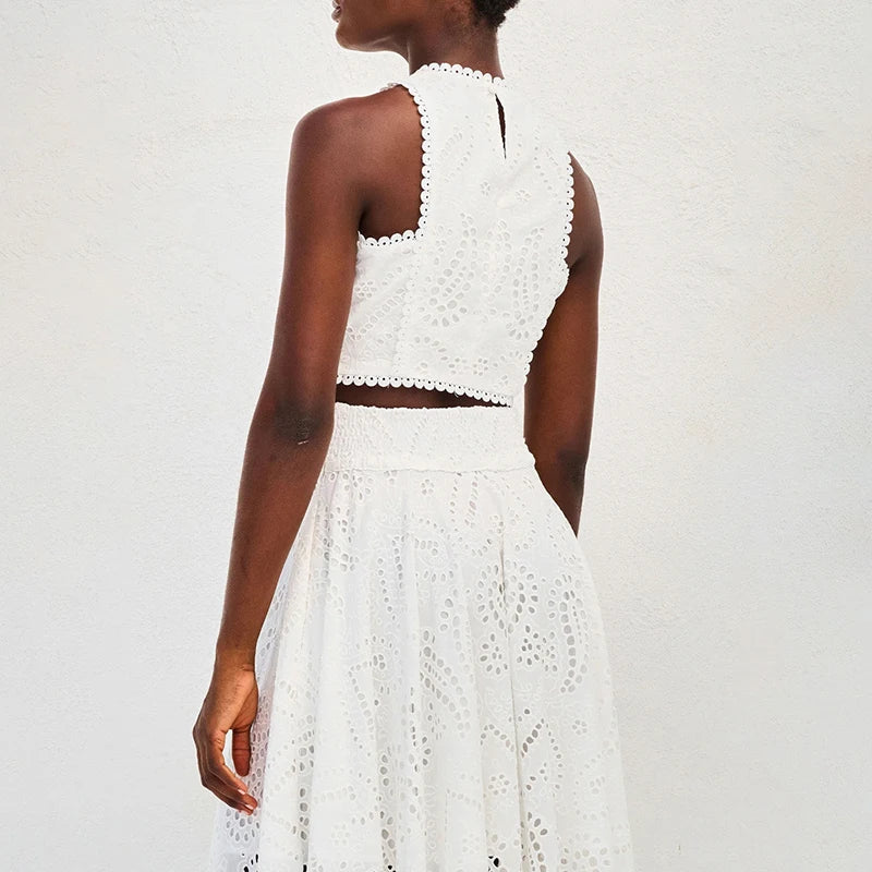 White Boho Skirt Set