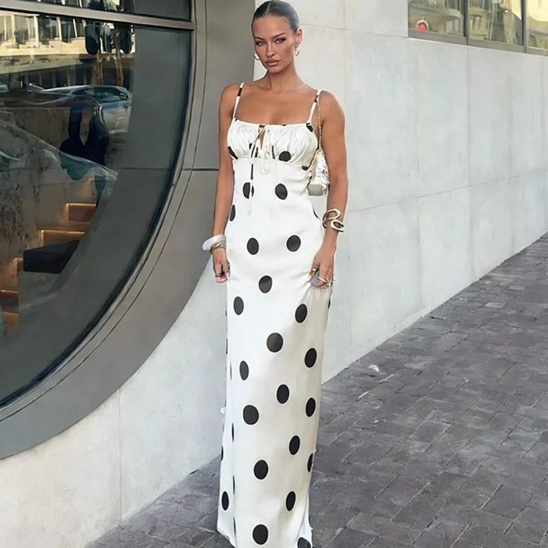 Satin Polka Dot Dress