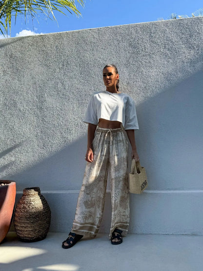 Bohemian Wide Leg Casual Pants
