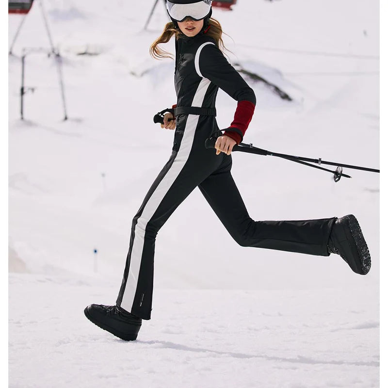 White Slim Ski Suit Jumpsuit