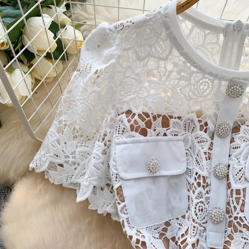 Baby blue Lace self portrait dress