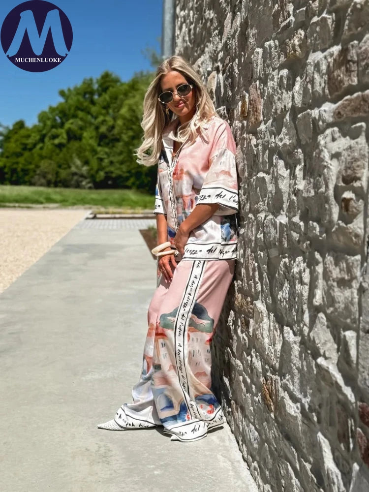 Silk Summer Printed Posh Set