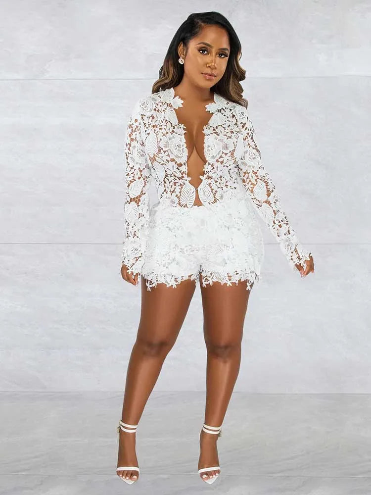 Lace 2 Piece Top and Shorts