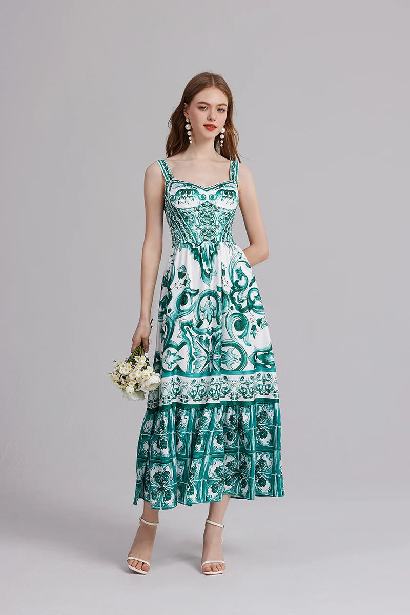 Queen Majolica Print Italian Dress