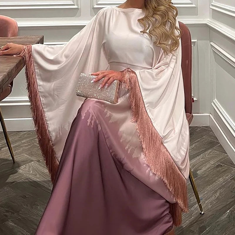 Silk Ramadan Dress Elegant Gradient Modest Modern