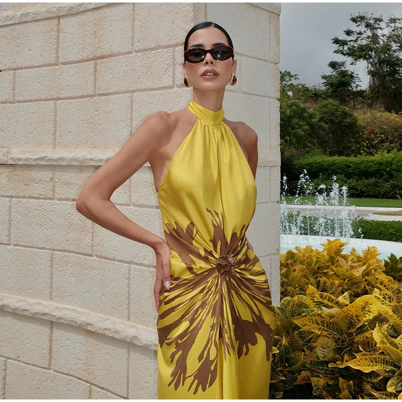 Yellow Dress Brown Knot
