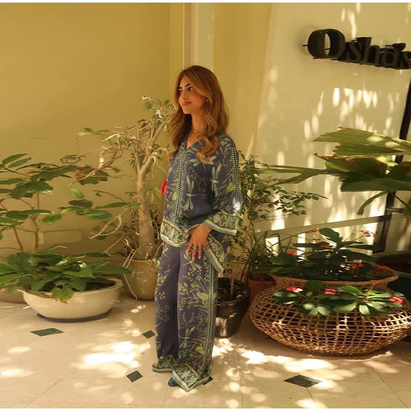Pants Set Bohemian V-neck