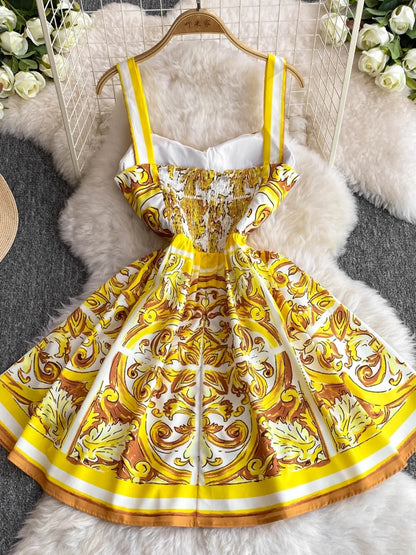 Runway Summer Holiday Golden Yellow Dolce Dress