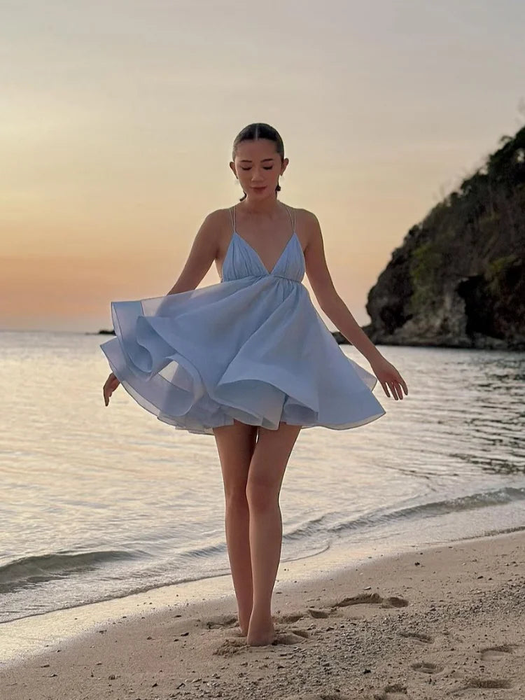 2 Layer Ruffle Backless - Shellss