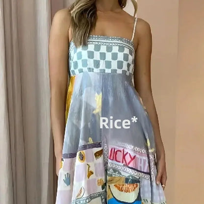 Graffiti multi Print summer Midi paradise