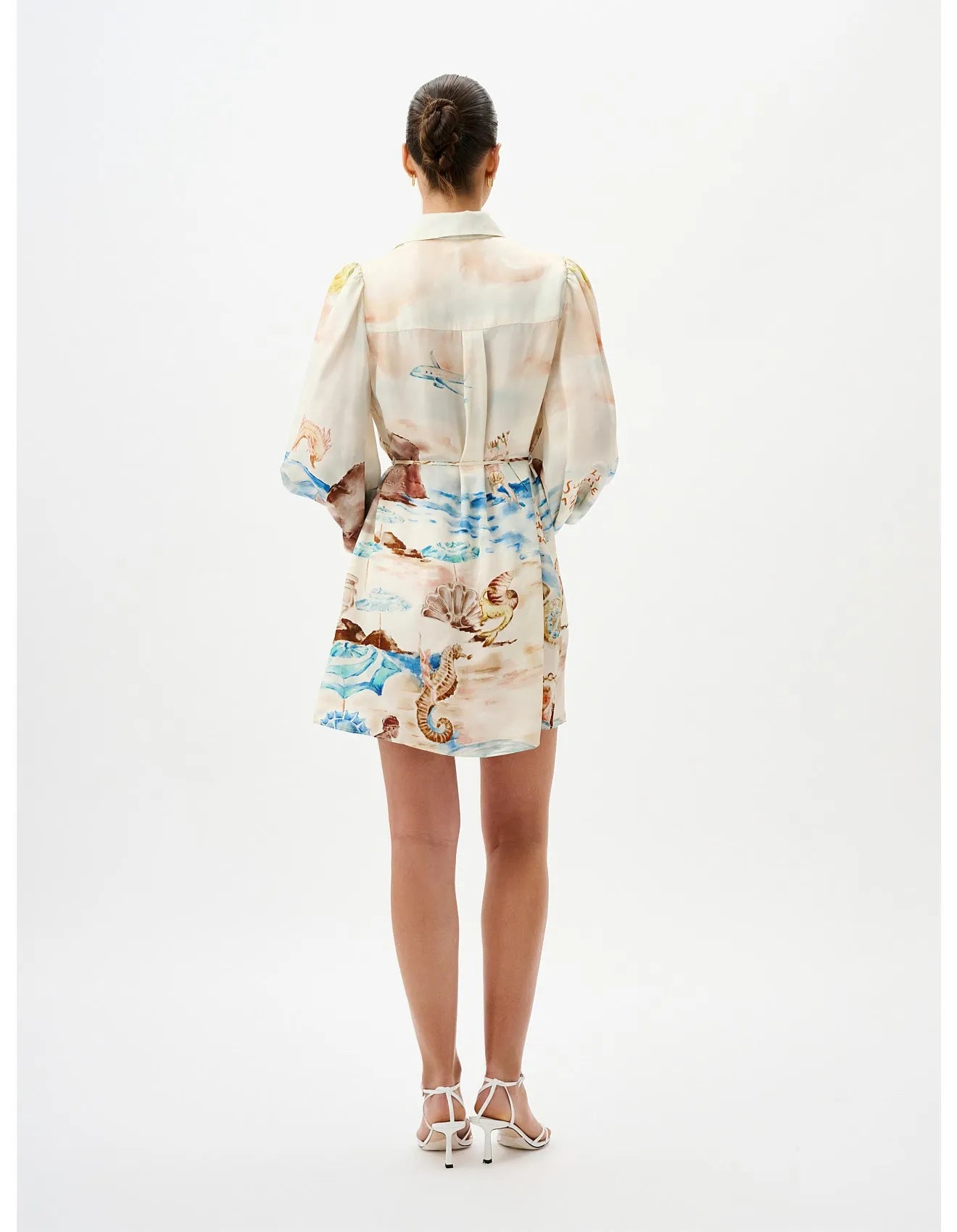 Fashionable Digital Printing Long Sleeve Turn-down Collar Short Dress Women's Clothing New Arrival Elegant Commute Style A-li...