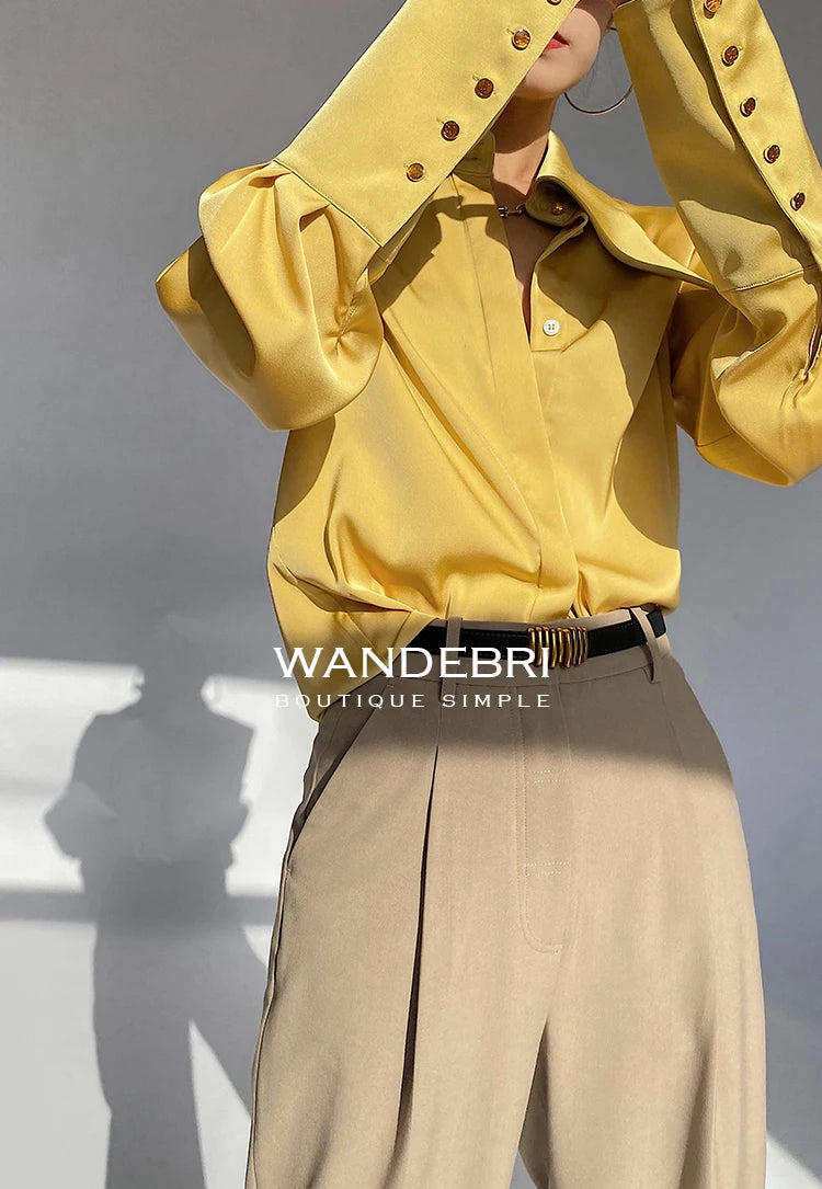 Stylish Elegant Turn Down Collar